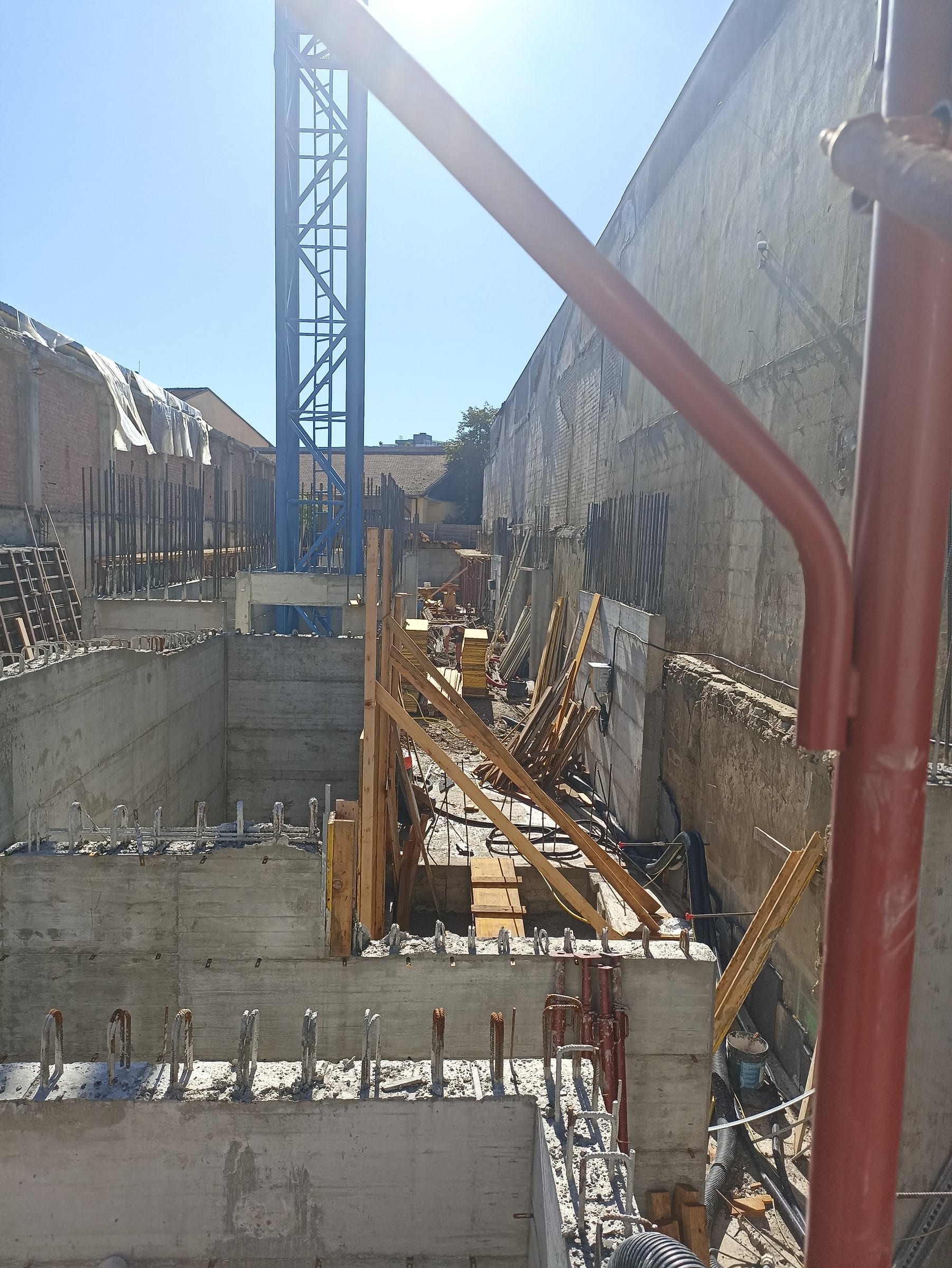Via Boncompagni — Strutture in cemento armato durante i lavori